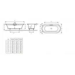 Чугунная ванна Volute 160х75 см, встраиваемая, овальная, антискользящее покр. E6D036-00 Jacob Delafon