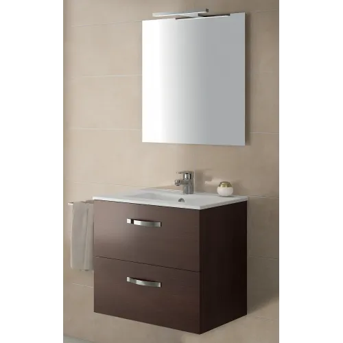 Комплект мебели для ванной Ola 61 см, подвесной, темный дуб, с 2 ящиками, подвесной монтаж EXS112-00+EB1080-RU+EB390-NR Jacob Delafon