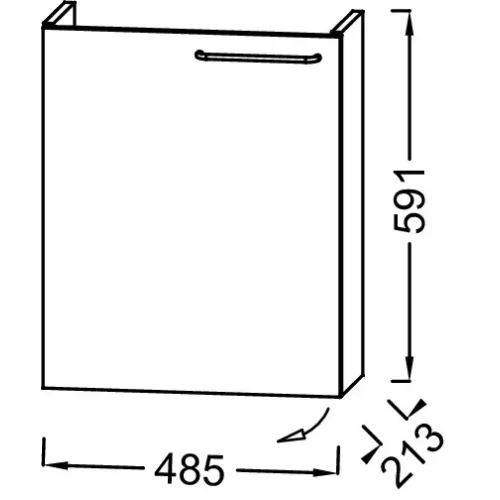 Модуль под раковину Odeon Rive Gauche 48,5х21,3х59,1 см, левосторонний, квебекский дуб, ручки хром EB2581G-R5-E10 Jacob Delafon