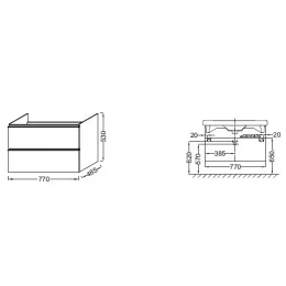 Модуль под раковину Odeon Up 77х48,5х53 см, серый антрацит EB895-N14 Jacob Delafon