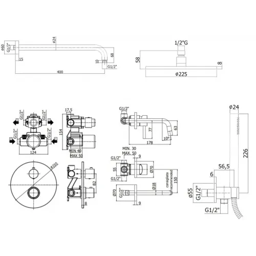 Комплект смесителей PAFFONI Light KITLIQ018CR006