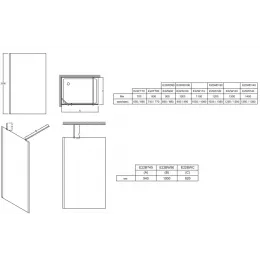 Душевая перегородка Walk-In Contra 120х200 см, матовое стекло, 8 мм E22WD120-GA Jacob Delafon