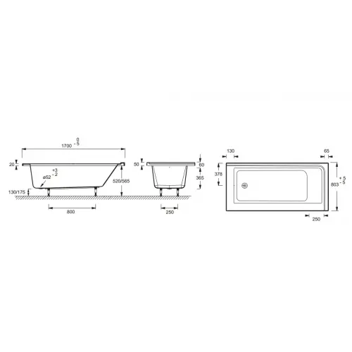 Акриловая ванна Formilia 170х80 см, левосторонняя E6139L-00 Jacob Delafon