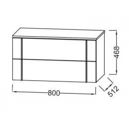 Тумба для ванной Nouvelle Vague аквамарин сатин, подвесной монтаж 80х51,2 см EB3054-M43 Jacob Delafon