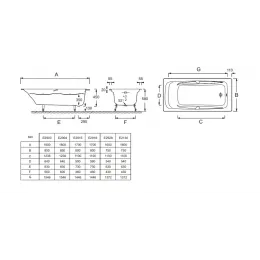 Чугунная ванна Repos 170х80 см, с отв. для ручек, антискользящее покр. E2915-00 Jacob Delafon