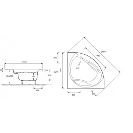 Гидромассажная ванна Presqu'ile 145х145 см, с системой energy+, угловая симметричная E5EN3460RU-00 Jacob Delafon