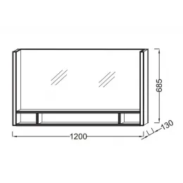 Зеркало Terrace 120х68,5 см, с подсветкой и полочкой, с подсветкой EB1183-NF Jacob Delafon