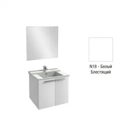 Комплект мебели для ванной Struktura 60 см, белый, меламин, 2 дверцы, с отверстием под смеситель, полотно, подвесной монтаж EB1080-NF+EXI112-00+EB1280-N18 Jacob Delafon