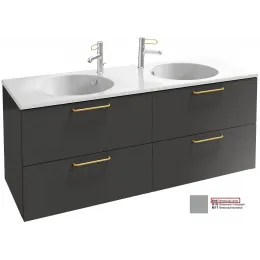 Модуль под раковину Odeon Rive Gauche 140х50,8х56,8 см, 4 ящика, пепельный сатин, золотые ручки EB2526-R8-S46 Jacob Delafon