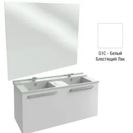 Комплект мебели для ванной Struktura 120 см, белый, 1 выдвижной ящик, высокое, подвесной монтаж EB1211-NF+EXF112-00+EB1287-N18 Jacob Delafon