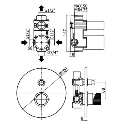 Смеситель для душа Paffoni Jo JO015NO