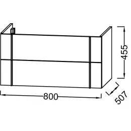 Модуль под раковину Nouvelle Vague 80х50,8х45,2 см, 2 ящика, миндальный глянцевый EB3030-G92 Jacob Delafon