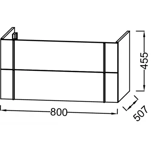 Модуль под раковину Nouvelle Vague 80х50,8х45,2 см, 2 ящика, миндальный глянцевый EB3030-G92 Jacob Delafon