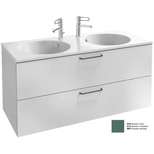 Модуль под раковину Odeon Rive Gauche 120х50,8х56,8 см, эвкалипт глянцевый, чёрные ручки EB2525-R9-G1O Jacob Delafon