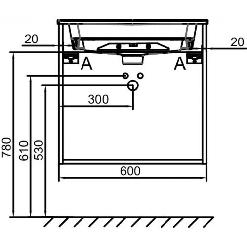 Модуль под раковину Odeon Rive Gauche 60х50,8х56,8 см, 2 ящика, эвкалипт матовый, ручки золото EB2520-R8-M87 Jacob Delafon