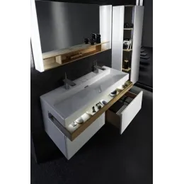 Модуль под раковину Terrace 80х48х38 см, телесный глянцевый, верхний ящик из цельного дерева, система push-to-open EB1186-G1A Jacob Delafon