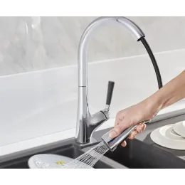Смеситель для кухни с выдвижной лейкой Malleco 2 режима, поворотный излив E562-CP Jacob Delafon