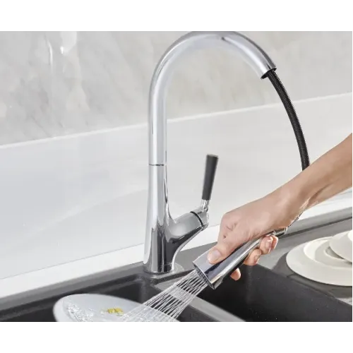 Смеситель для кухни с выдвижной лейкой Malleco 2 режима, поворотный излив E562-CP Jacob Delafon