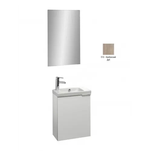 Комплект мебели для ванной Odeon Up 50 см, квебекский дуб, реверсивная дверца, внутренний ящик, подвесной монтаж E4701-00+EB1081-NF+EB863-E10 Jacob Delafon