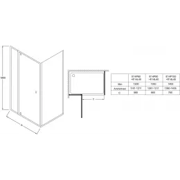 Душевая дверь Serenity 100х190 см, распашная, 6 мм E14P100-GA Jacob Delafon