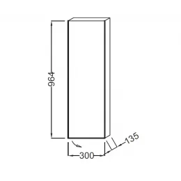 Шкаф Rythmik 30х14х96 см, квебекский дуб, 2 стеклянные полки, 1 встроенная, шарниры слева, левый EB1058G-E10 Jacob Delafon