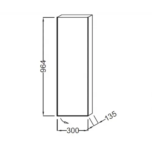 Шкаф Rythmik 30х14х96 см, квебекский дуб, 2 стеклянные полки, 1 встроенная, шарниры слева, левый EB1058G-E10 Jacob Delafon