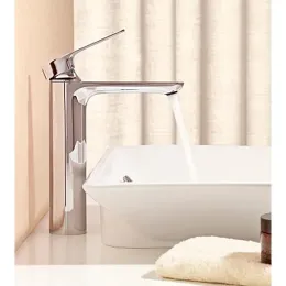 Высокий смеситель на столешницу Aleo 21,2 см, неповоротный излив, без донного клапана E72299-4-CP Jacob Delafon