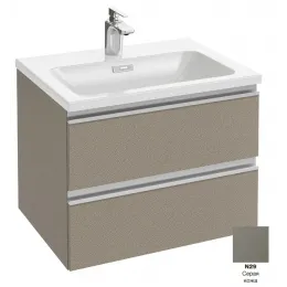 Модуль под раковину Vox 60х46х45,2 см, серая кожа, 2 выдвижных ящика, встроенные ручки EB2030-RA-N29 Jacob Delafon