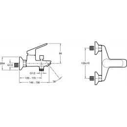 Комплект смесителей Lucien для раковины, для ванны и душа, душевой гарнитур E20850RU-CP Jacob Delafon