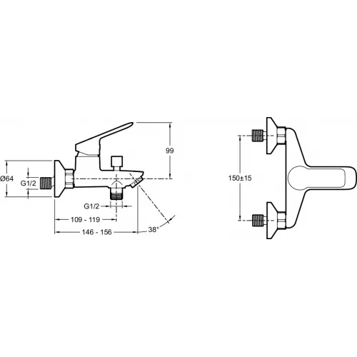 Комплект смесителей Lucien для раковины, для ванны и душа, душевой гарнитур E20850RU-CP Jacob Delafon