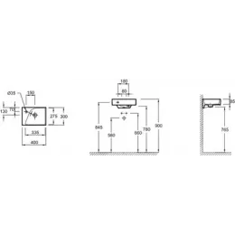Комплект мебели для ванной Formilia Rythmik 40 см, белый блестящий, подвесной монтаж E4786-00+EB1036-G1C+EB1044-NF Jacob Delafon