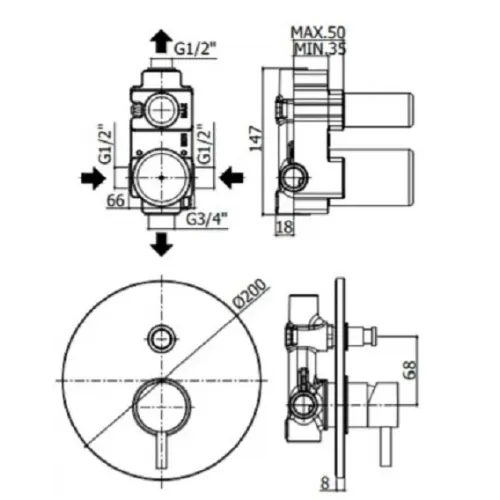 Смеситель для душа Paffoni Light LIG015CR