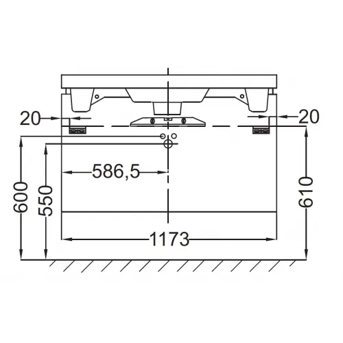 Модуль под раковину Reve 117,3х43,5х44,5 см, серый антрацит, 2 выдвижных ящика EB1137-442 Jacob Delafon