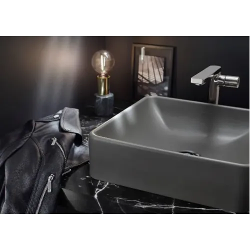 Накладная раковина Vox 40х40х13,5 см, кашемир, без отверстия для смесителя, с отверстием перелива в передней части, санфарфор EVG102-MK4 Jacob Delafon