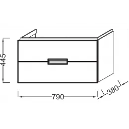 Модуль под раковину Reve 79,3х38х44,5 см, серый антрацит лак EB1135-442 Jacob Delafon