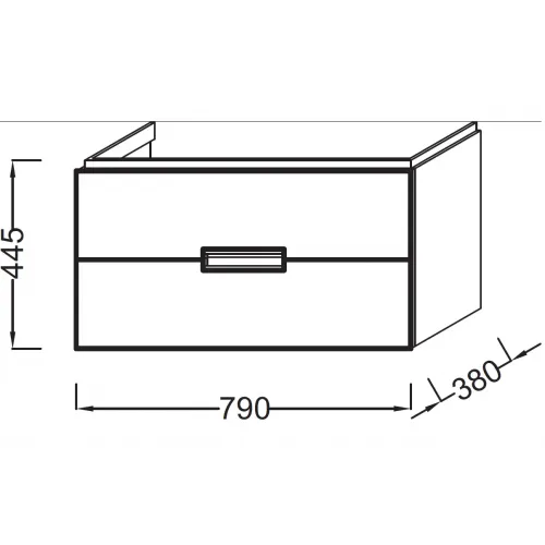 Модуль под раковину Reve 79,3х38х44,5 см, серый антрацит лак EB1135-442 Jacob Delafon
