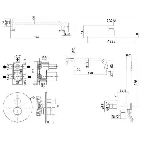 Комплект смесителей PAFFONI Light KITLIG019NO045