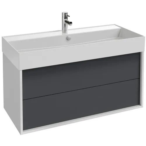 Модуль под раковину Vivienne 99,9х46х45,2 см, корпус белый блестящий; фасад насыщенный серый сатин, ручки отдельно EB1585-N18-S40 Jacob Delafon
