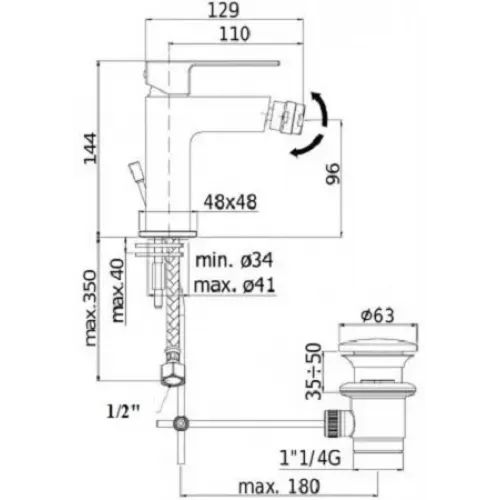 Смеситель для биде Paffoni Elle EL135CR