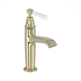 Смеситель для умывальника Cleo золото, неповоротный излив, без донного клапана E24308-BGG Jacob Delafon