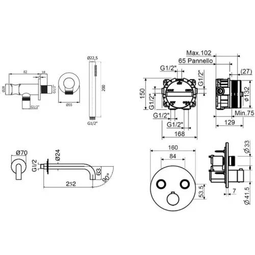 Комплект для ванны Plumberia Selection PS BOX KITPSB02CR260