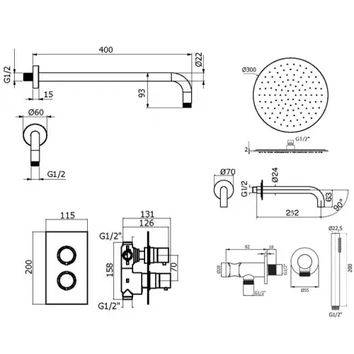 Комплект для ванны Plumberia Selection IXO KITXOT19QCR260KING