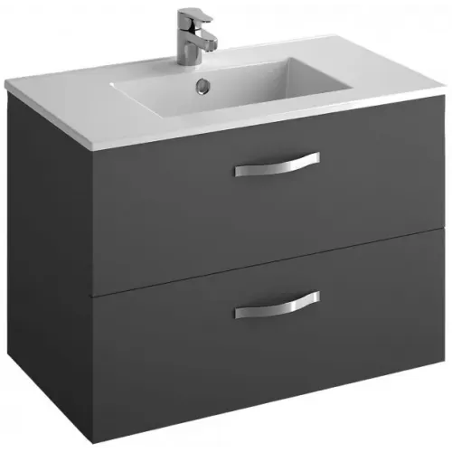 Модуль с раковиной Ola 81 см, с двумя ящиками, серый антрацит, подвесной монтаж EB391RU-N14+EXTA112-00 Jacob Delafon