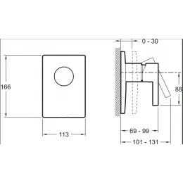 Лицевая часть встраиваемого смесителя Stillness 1 функция E98711-CP Jacob Delafon
