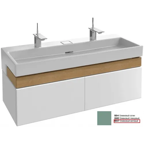 Модуль под раковину Terrace 120х48х38 см, оливковый матовый, верхний ящик из цельного дерева, система push-to-open EB1188-M47 Jacob Delafon