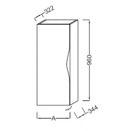 Шкаф Stillness 41х34,5х96 см, белый блестящий лак, с зеркалом, 2 полки, внутренний ящик EB2006G-G1C Jacob Delafon