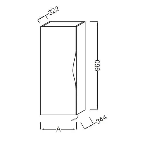 Шкаф Stillness 41х34,5х96 см, белый блестящий лак, с зеркалом, 2 полки, внутренний ящик EB2006G-G1C Jacob Delafon