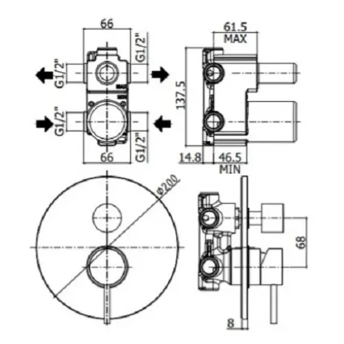 Смеситель для душа Paffoni Light LIG018CR