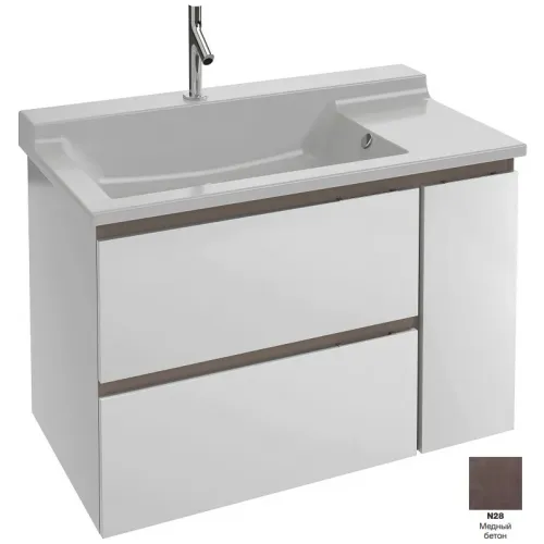 Модуль под раковину Soprano 96х53,5х63,4 см, 2 ящика + 1 вертикальный ящик, медный бетон EB1334-N28 Jacob Delafon