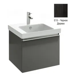 Модуль с раковиной Odeon Up 60 см, черное дерево меламин, 1 ящик, с 1 отверстием под смеситель, подвесной монтаж E4778-00+EB877-E15 Jacob Delafon